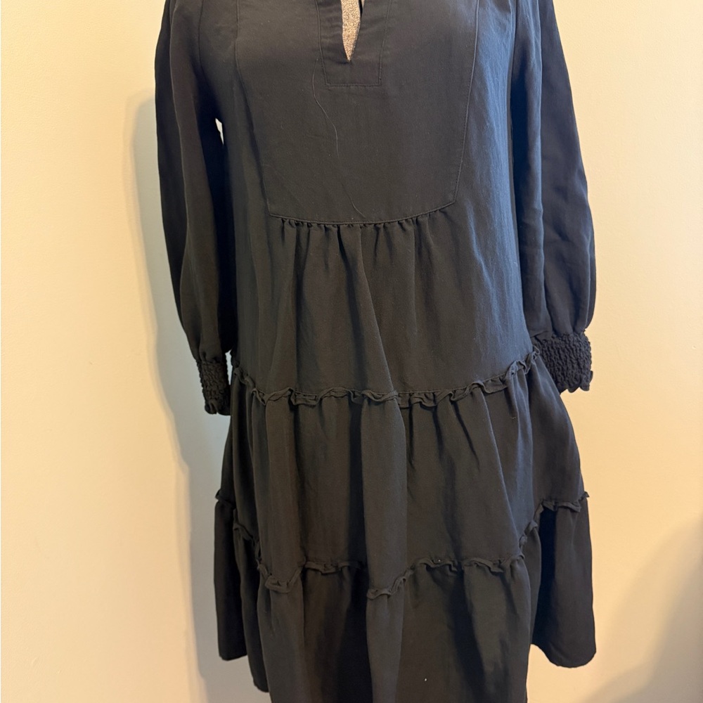 G by Giuliana Black Long Sleeve Tiered Dress